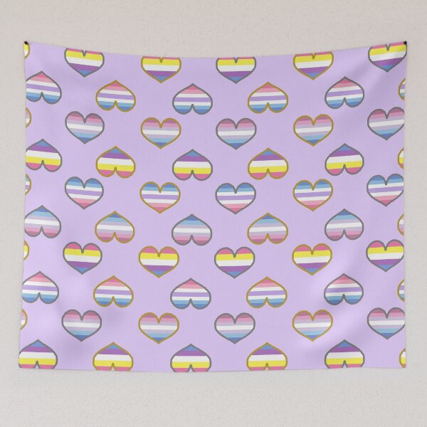 Item preview, Bigender Mix Pride Hearts designed and sold by Roxzania.