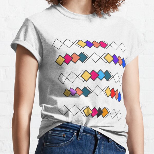 Colorful and cheerful geometric rhombus designer. Classic T-Shirt