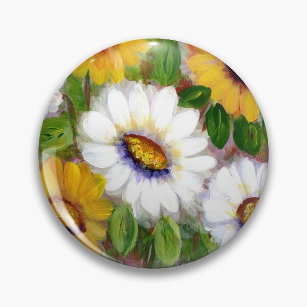 Item preview, Yellow and White Daisy colorful bouquet designed and sold by Smalltownart.