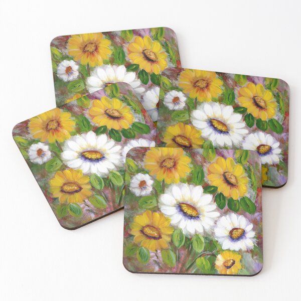 Item preview, Yellow and White Daisy colorful bouquet designed and sold by Smalltownart.
