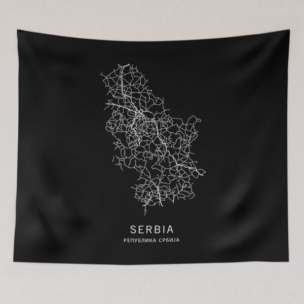 Item preview, Serbia Road Map designed and sold by clarkstpress.