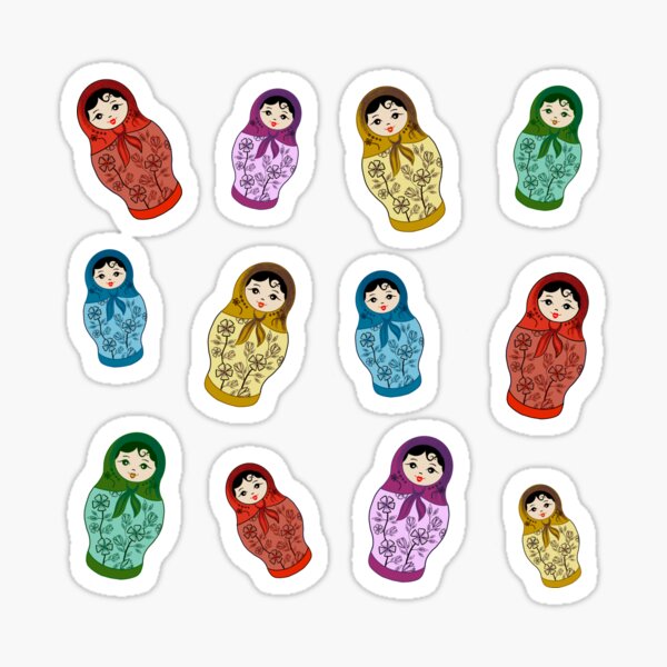 Item preview, Babushka Stickers designed and sold by MerchActually.