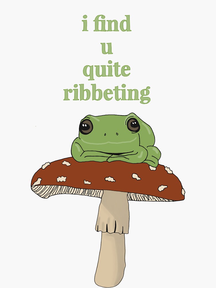 Thumbnail 3 of 3, Sticker, Frog on a Mushroom Pun designed and sold by alanapwoods.