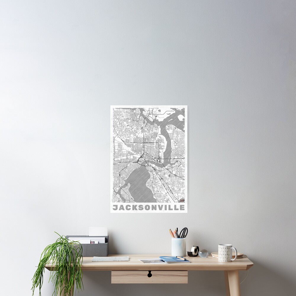 Jacksonville Map Line Poster