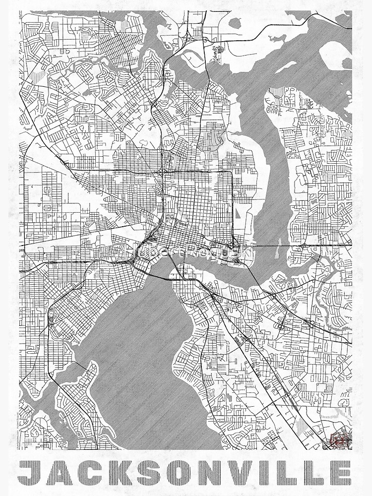 Jacksonville Map Line by HubertRoguski