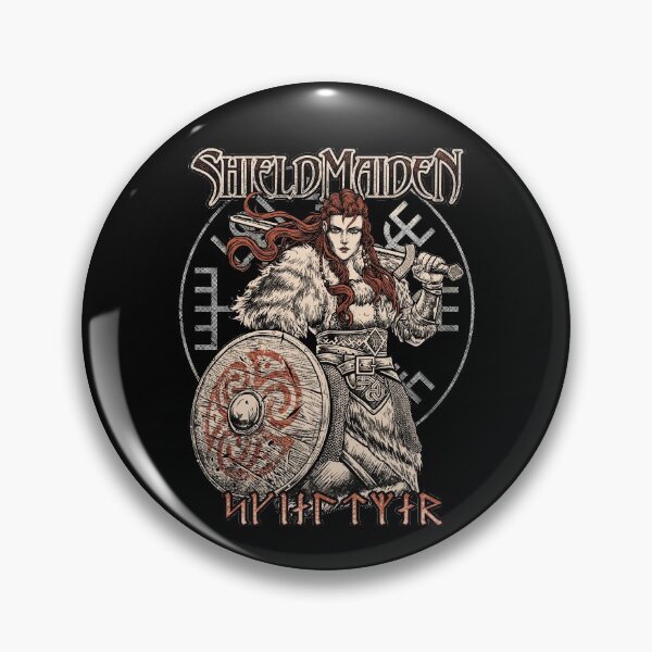 Item preview, Female Viking Shieldmaiden Skjaldmaer Norse Younger Futhark Runes Vegvisir designed and sold by BluePagan.