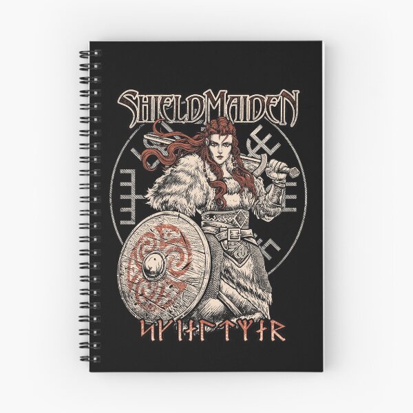 Artikelvorschau, Weibliche Wikinger-Schildmaid Skjaldmaer Norse Younger Futhark Runes Vegvisir entworfen und verkauft von BluePagan.