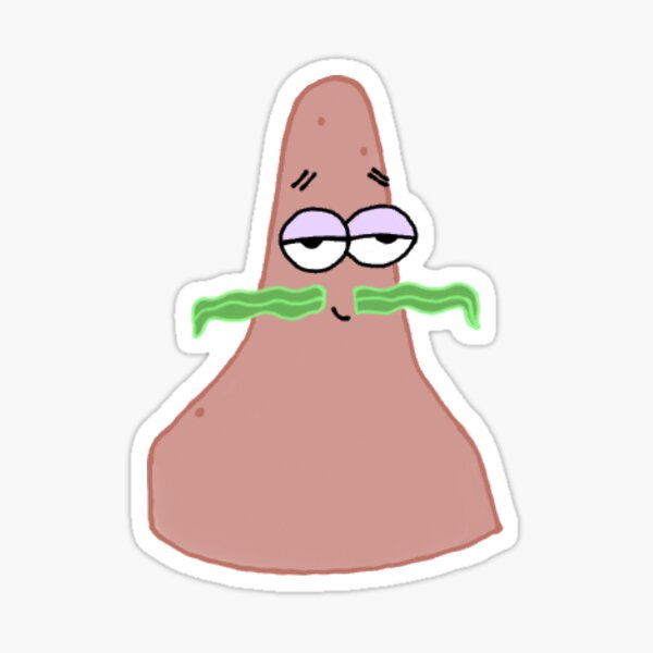 Patrick Star Seaweed Mustache Sticker