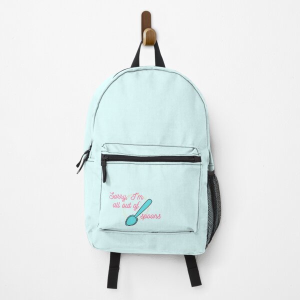 Item preview, "Sorry, I'm all out of spoons" - Sticker design (pink, blue, gold) designed and sold by HalSyd.