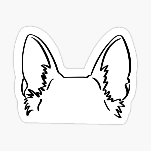 German Shepherd Ears Sticker