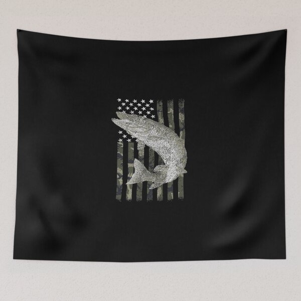 Item preview, Camouflage American Flag Musky Fishing Muskie Gift On Back designed and sold by allahamher.