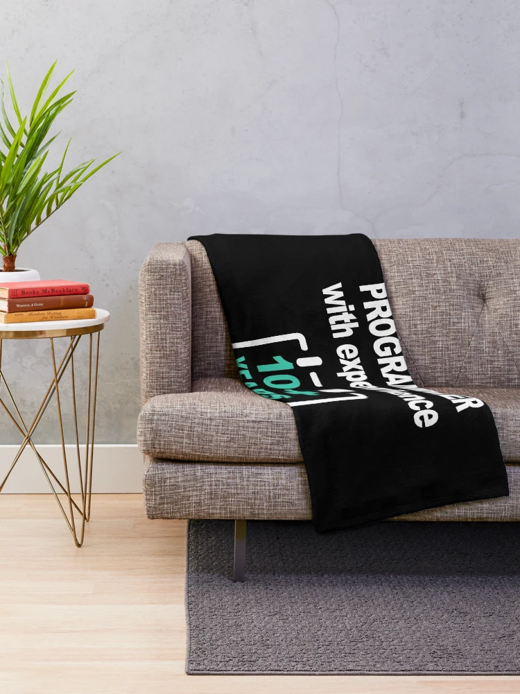 Thumbnail 2 of 6, Throw Blanket, Programmer with Experience 10+ Years, Software Engineer, Computer Science, Web, Programming Humor, HTML, Dark designed and sold by Max-Wear.