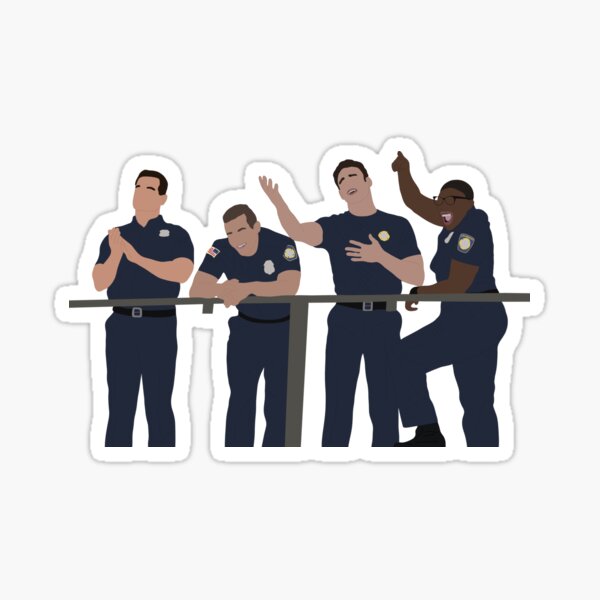 911- bobby, buck, eddie & hen Sticker
