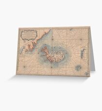 Vintage Map of Iceland (1767) Greeting Card