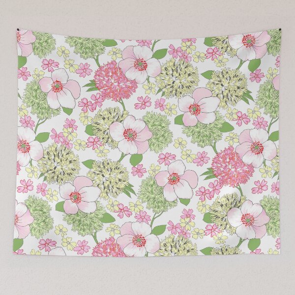 Item preview, pastel toned flower pattern designed and sold by rlatnwls.