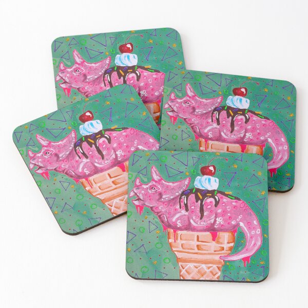 Item preview, Strawberry Triceratops Ice Cream Cone designed and sold by Victoria  Cook.