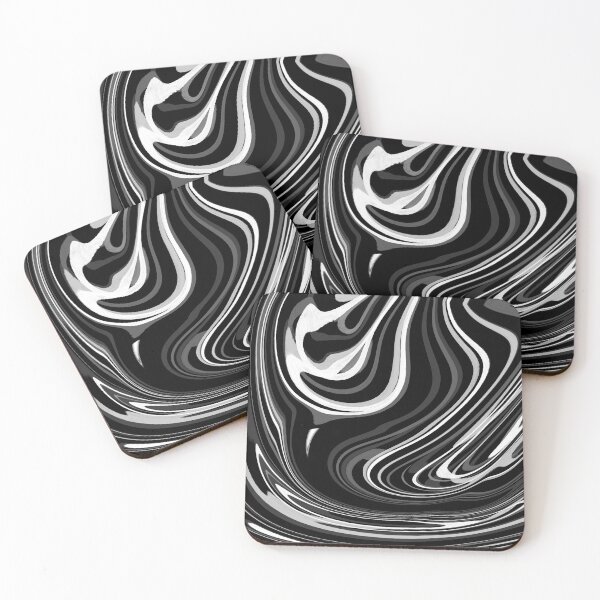 Item preview, Black and White Abstract Watermarble Design  designed and sold by Zeons-Art.