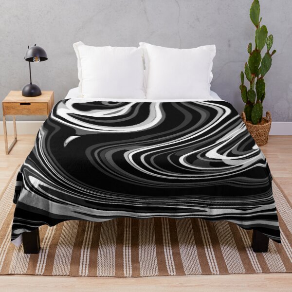 Item preview, Black and White Abstract Watermarble Design designed and sold by Zeons-Art.