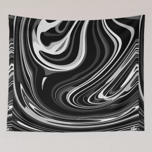 Item preview, Black and White Abstract Watermarble Design  designed and sold by Zeons-Art.