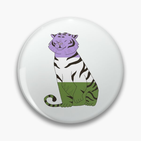 Item preview, Genderqueer Pride Tiger designed and sold by Prickly Pear Art.