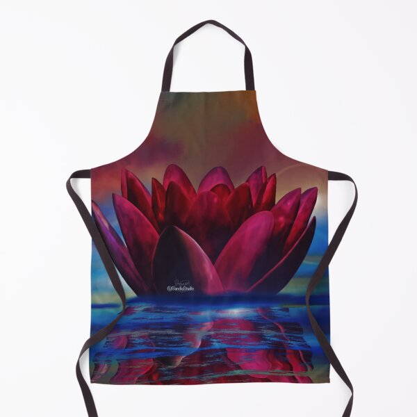 Item preview, Water Lily and Bee Sunset Scenery Canvas Print designed and sold by Bandia.