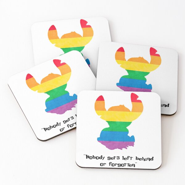 Item preview, LGBT+ Pride Stitch - "Nobody gets left behind or forgotten" (Black text) designed and sold by Bethany Casey.