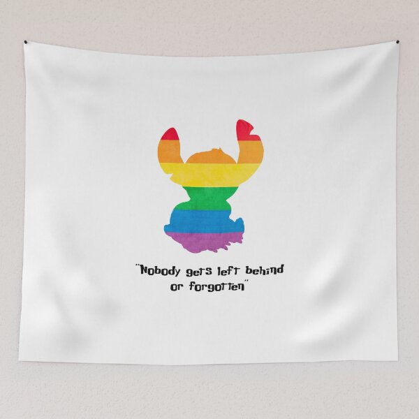 Item preview, LGBT+ Pride Stitch - "Nobody gets left behind or forgotten" (Black text) designed and sold by Bethany Casey.
