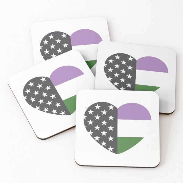 Item preview, Genderqueer / Queer Stars and Stripes American Flag Heart Design for LGBTQ+ LGBTQIA+ Pride designed and sold by snarkmonkey.