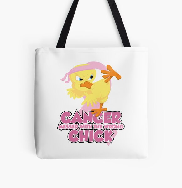 Breast Cancer Messed With The Wrong Chick All Over Print Tote Bag