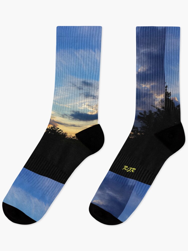 Thumbnail 1 of 5, Socks, "June Sunset #3" designed and sold by Dloneger.