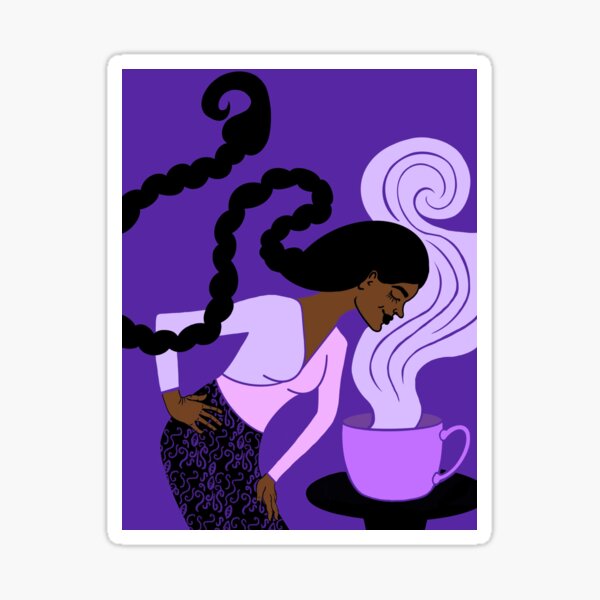 Purple Coffee Sticker