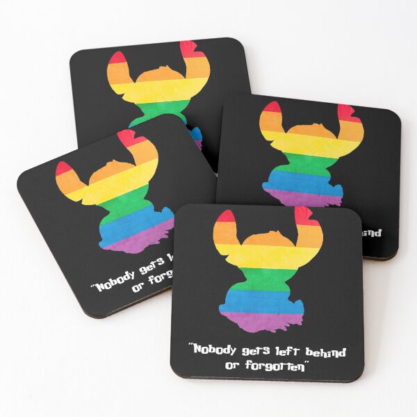 Item preview, LGBT+ Pride Stitch - "Nobody gets left behind or forgotten" (white text) designed and sold by Bethany Casey.