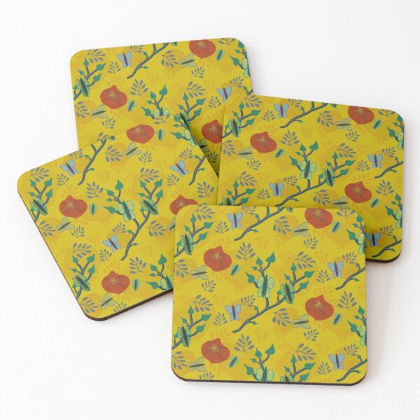 Item preview, Butterflies and flowers [gold ground] designed and sold by AmberAzbell.
