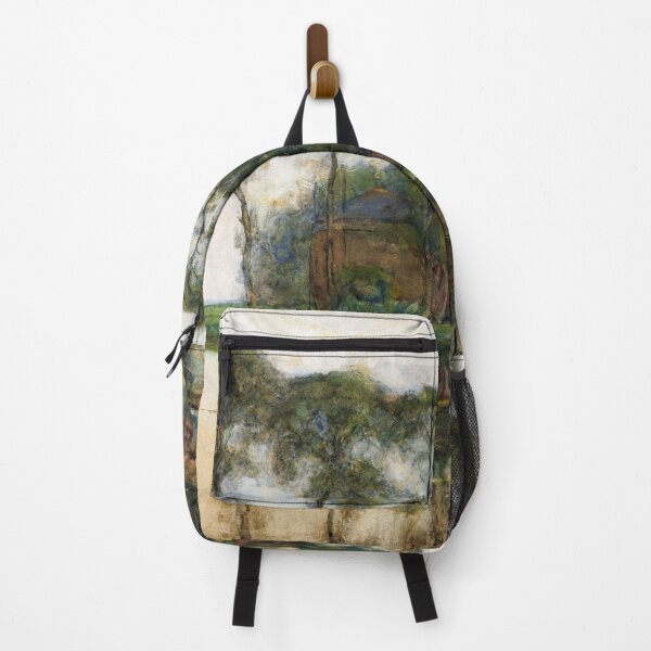 Item preview, Farmstead along the water screened by nine tall trees (1905) by Piet Mondrian designed and sold by digitalvintage.