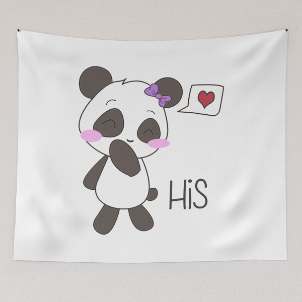 Item preview, His  Hers Panda Couple Shirts Girl Version designed and sold by AzzoHandmade.
