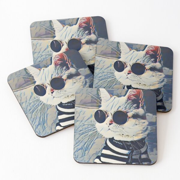 Item preview, cat wearing sunglasses painting designed and sold by Fiona Shorts.