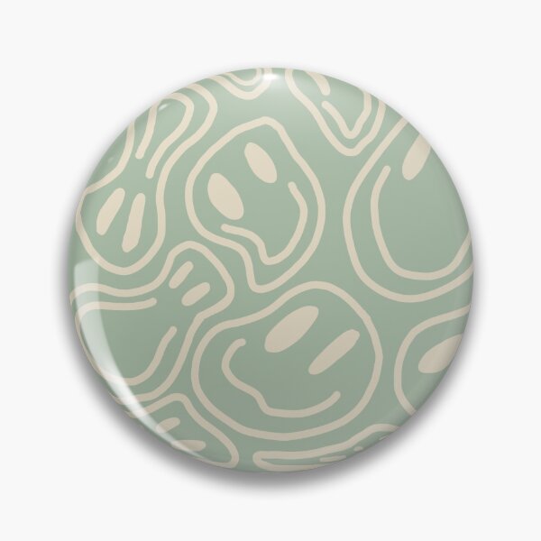 Item preview, vintage sage green smiley face print designed and sold by reesewolf.