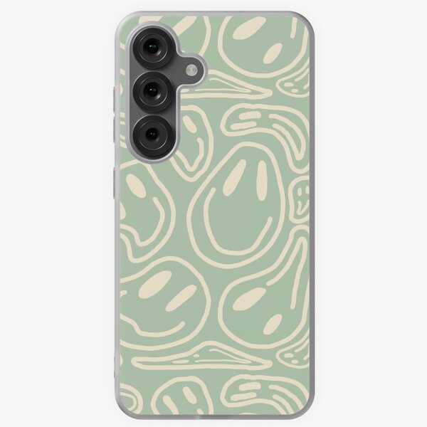 Item preview, vintage sage green smiley face print designed and sold by reesewolf.