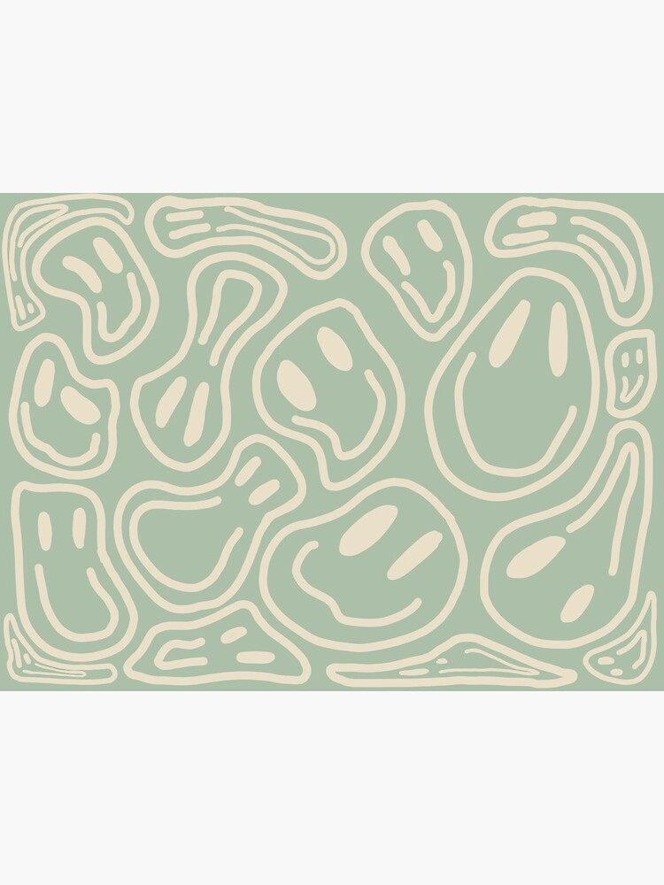 "vintage sage green smiley face print" Photographic Print for Sale by