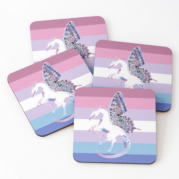 Item preview, Bigender Pride Fae Dragon With Flag designed and sold by Zac Stigdon.