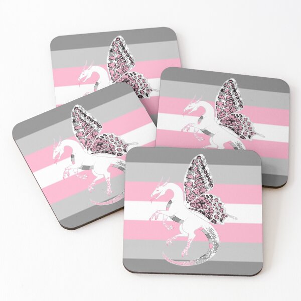 Item preview, Demigirl Pride Fae Dragon With Flag designed and sold by Zac Stigdon.