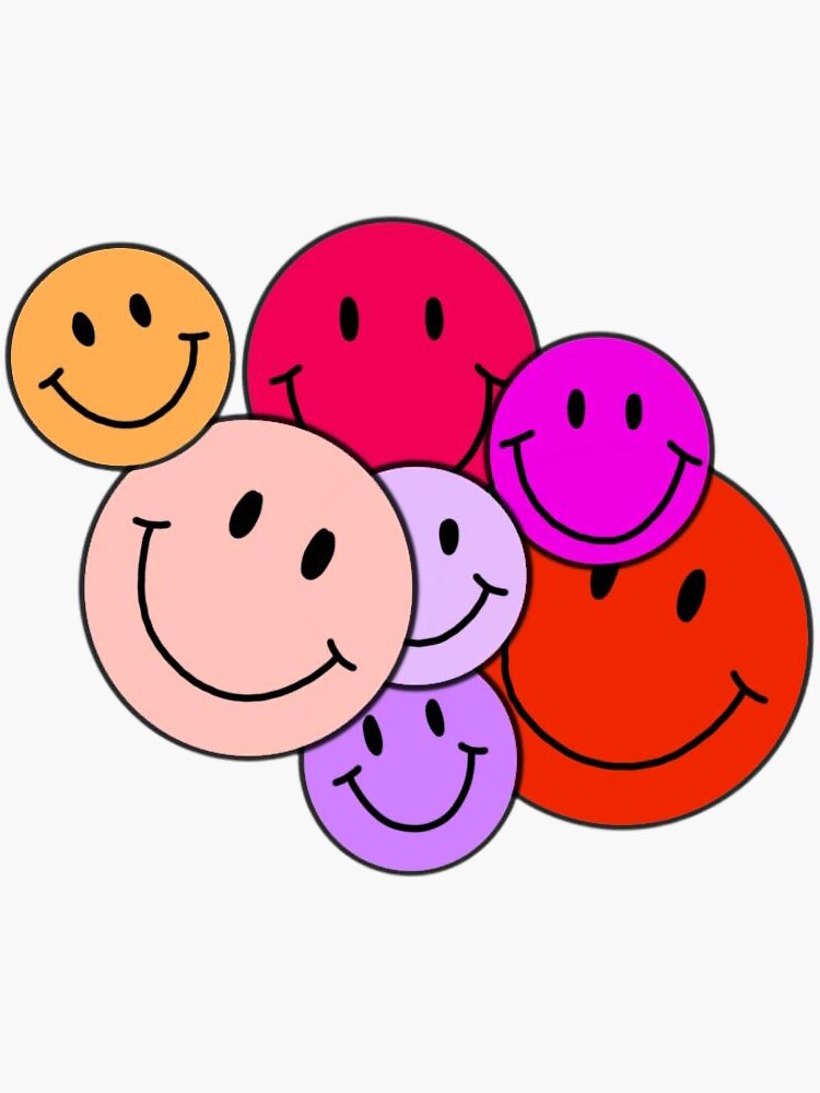 Sticker for Sale mit Gestapelte Smiley-Gesichter von