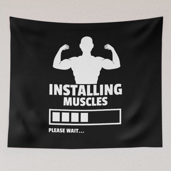 Item preview, Installing Muscles Please Wait - Funny Gym designed and sold by GymWearDepot.