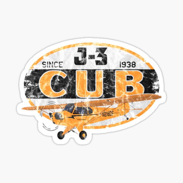 J-3 Cub "Since 1938" Classic Airplane Vintage Design | Pilot Tshirt Sticker