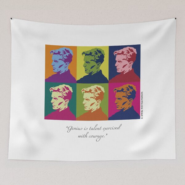 Item preview, pop art Ludwig Wittgenstein, Quotes, Genius is talent exercised with courage.(handwriting) designed and sold by challengecafe.