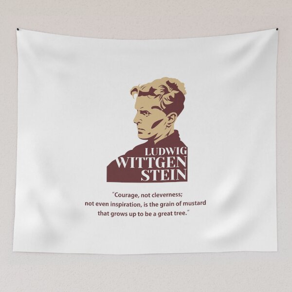 Item preview, philosopher, Ludwig Wittgenstein(gothic),Courage not cleverness designed and sold by challengecafe.