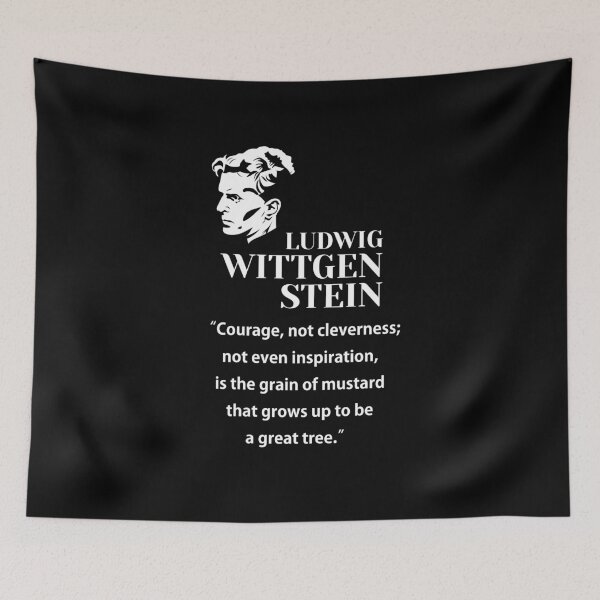 Item preview, philosopher, Ludwig Wittgenstein, (small, black), Courage, not cleverness designed and sold by challengecafe.