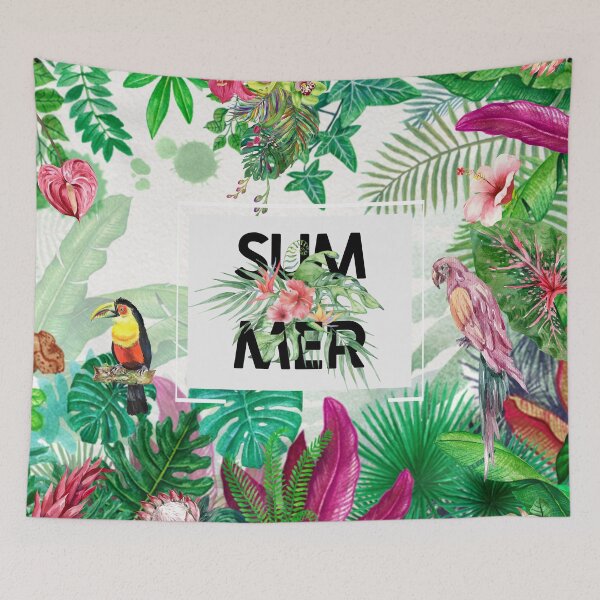 Item preview, Hawaiian Tropical Summer Jungle Watercolor Flowers And Leaves designed and sold by FancyAesthetic.