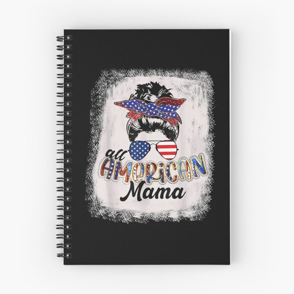 Item preview, 4th of July All American Mama Bleached Tees Messy Bun Funny T-Shirt designed and sold by Happy-Luxemb.