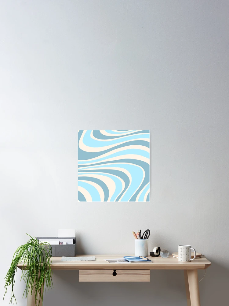 Thumbnail 2 of 3, Poster, blue waves pattern designed and sold by Florence O’Brien.